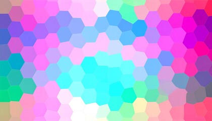 Vibrant geometric pattern of hexagons in pastel colors