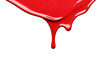 © romjan - Bright red paint dripping isolated on transparent background
