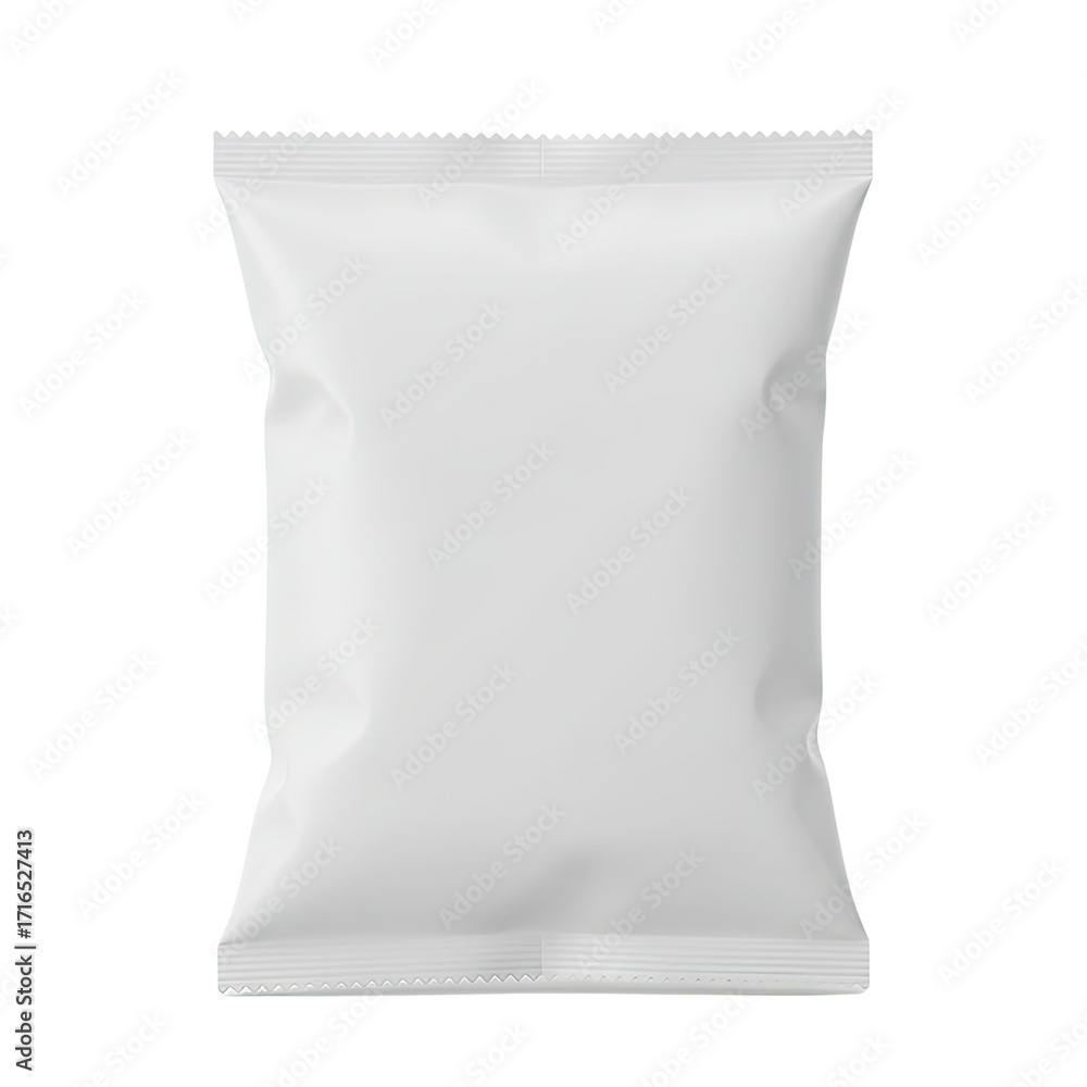White chips bag or snack pouch packaging mockup Stock Photo | Adobe Stock