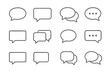 © Jakzui - Speech bubble line icon set, editable stroke minimalist linear pictogram for messaging, chat, conversation design, social media apps, cards, banners, posts, communication vector art