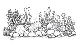 Underwater rockscape illustration