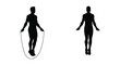 © Lhvect02 - Two black silhouettes demonstrate jumping rope and a standing pose