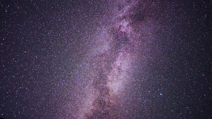 Wall Mural - Starry sky timelapse background. Beautiful night sky with Milky Way galaxy on dark sky.
