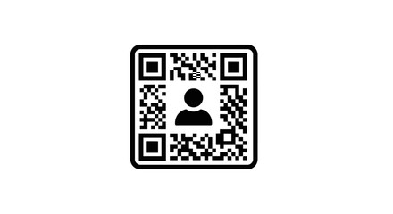 Scan this modern QR code with a person icon to access exclusive content or connect instantly - perfect for innovative marketing campaigns now