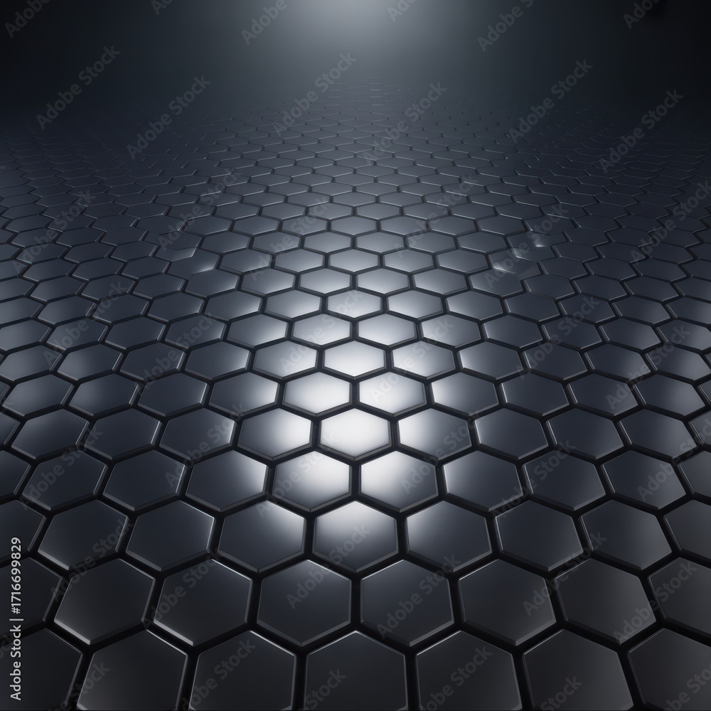 Dark Hexagonal Grid Texture Background reflective with Stock Photo ...