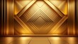 © John - empty geometrical wall in gold colors futuristic background for product presentation