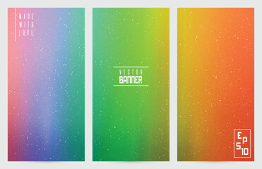 Sticker - Northern lights. Rainbow aurora borealis. Abstract vector banner set
