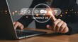 © Yusri Adi - Modern business contact options display on a laptop screen with a finger pointing to reach out for support and communication services now