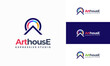 © Lucky Luck - art gallery house logo. Art museum or artist school concept logo with abstract geometric shape house in multicolor design. colorful house artwork logo icon.
