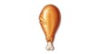 © Graphics River - A detailed digital illustration of a delicious golden-brown fried chicken leg or turkey drumstick, isolated on a white background