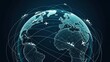 © AudaX - A digital representation of the globe showing global logistics and trade routes.