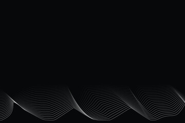 Wall Mural - abstract white lines digital geometric contemporary stripe line art curve on black background element concept for business futuristic technology concept suit over poster banner brochure header EPS 10