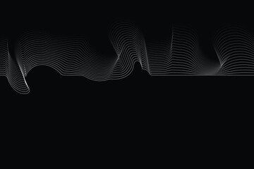 Wall Mural - abstract white lines digital geometric contemporary stripe line art curve on black background element concept for business futuristic technology concept suit over poster banner brochure header EPS 10