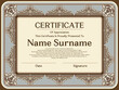 © Wetan Clan - Vintage Certificate Template with Ornamental Floral Frame in Brown Medieval Style for Diploma or Invitation