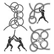 © Ghgs - Nautical Knots and People Interacting with Rope Silhouettes