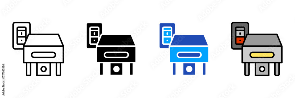 Electronic Power Module Icon electronic components Icon Set Multiple Style Collection. Power Supply ...