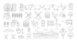 © BUDENGRMX - Vector Icons Set of Big set of hand drawn farm and agriculture doodle icons vector illustration. EPS Editable