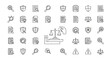 © BUDENGRMX - Vector Icons Set of Law Justice and Security Thin Line Icon Set Collection. EPS Editable