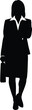 © SAIF820 - Professional businesswoman silhouette standing confidently holding briefcase career woman elegant professional attire corporate professionalism executive female vector