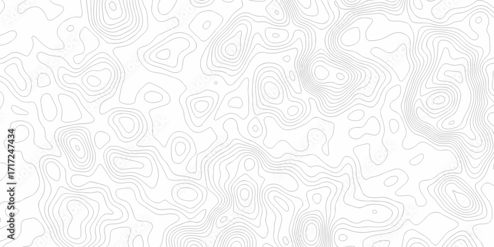 Minimal white line geometric grid outline curve counter map and wavy topography relief discovery area white, black line texture background.	
