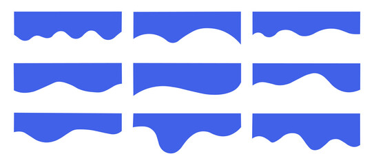 Collection of dividers shape templates. Curve Lines, Wave Collection of Abstract Design Element. Modern separator header for website and app. Vector illustration