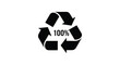 © Siam Studio - Black recycling symbol with one hundred percent inside the loop design