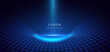 © Pramote - Abstract scene elegant blue light lines on dark background with tunnel lines table.