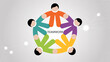 © Saddam - Teamwork and collaboration concept showing people working together in a circle for business success