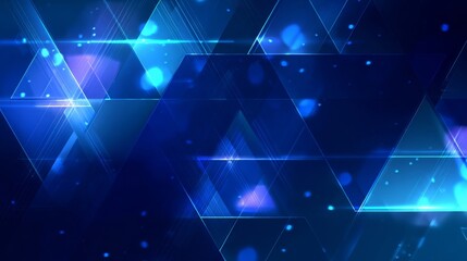 Dynamic abstract technology background with blue triangles and geometric patterns for corporate use
