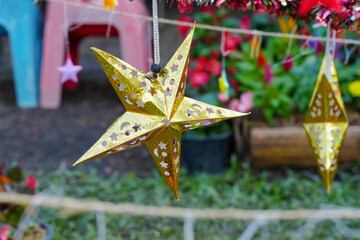 Wall Mural - christmas gold star decoration