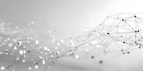 Abstract network structure with connecting dots and lines isolated on white background for technology concept