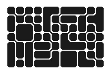 Wall Mural - background with black liquid connected circle dots. metaballs pattern on white. abstract geometric shapes collection Point movement flat icon collage for photo