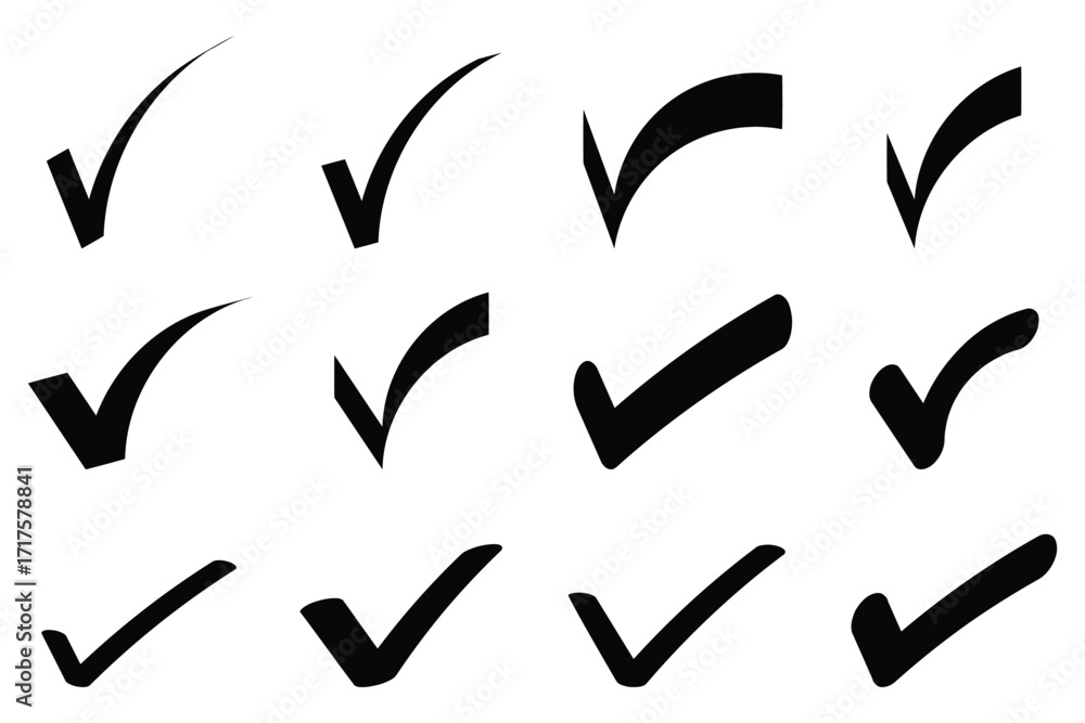 Check Mark Icons Collection – Tick, Checkbox, Approval, and Quality ...