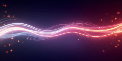 Wall Mural - An abstract, colorful background featuring a bright blue starburst with glowing, wavy rays of light against a dark purple space backdrop
