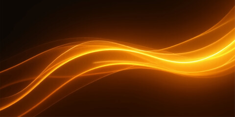 Wall Mural - Bright fiery orange and yellow abstract wave background with a dynamic energy line pattern