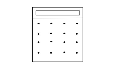 simple calculator icon display screen and keypad buttons on white background digital symbol and education projects 