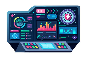 Creative 3D illustration showing software development, programming code windows, debugging tools, and colorful tech icons. Perfect for concepts related to coding, web development, app design, artifici