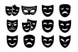 © Nata - Bold theatre masks duo greek stage vector cultural mask smile icon joy