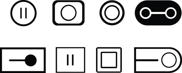 Set of universal outline icons for user interface and application development