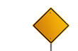 © Seek - Blank diamond shaped yellow road sign on pole isolated on a transparent background