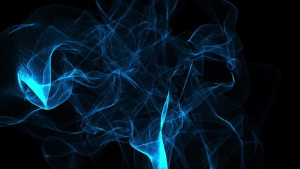 Wall Mural - Seamless Looping Blue Flowing Energy Smoke Abstract Animation
