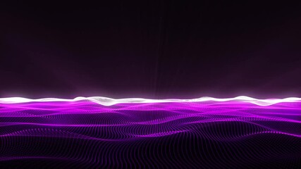 Wall Mural - Seamless Looping Digital Wavy Terrain with Purple Light
