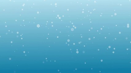 Wall Mural - Seamless Looping Falling Snowflakes on Blue Background
