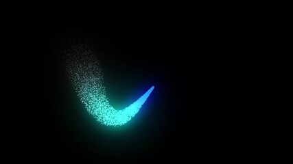 Wall Mural - blue light turning into sparkling particle trail