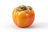 A single persimmon, 3D render, isolated on a white background.