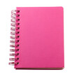 © Tusar - Bright pink spiral bound notebook on a black background