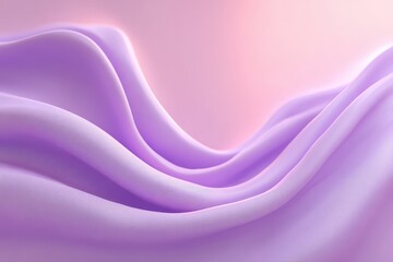 Wall Mural - Soft flowing lavender fabric waves, elegant texture, pink background.