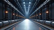 © Kittiya - A futuristic industrial corridor featuring dark metallic pipes, illuminated by orange lights, creating a high-tech environment.