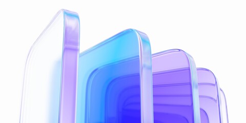 Wall Mural - Abstract background design, composition with glass cubes, 3d render