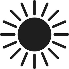 Wall Mural - Simple black sun icon with radiating lines minimalist graphic design element